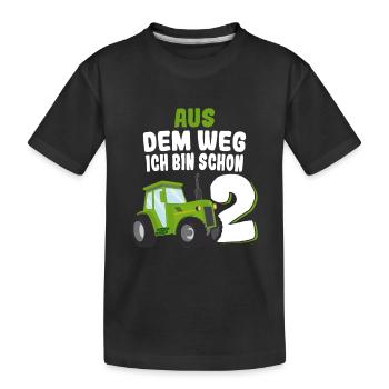 Lustige Bauernhof Traktor Geburtstag Geschenkideen - Kinder Premium Bio T-Shirt - Schwarz - Vorne