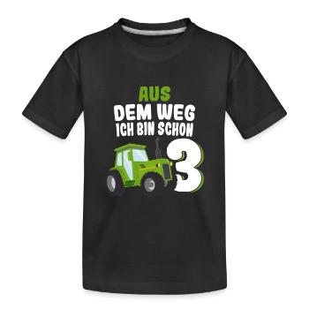 Lustiger Traktor 3. Geburtstag Geschenk für Kinder - Kinder Premium Bio T-Shirt - Schwarz - Vorne