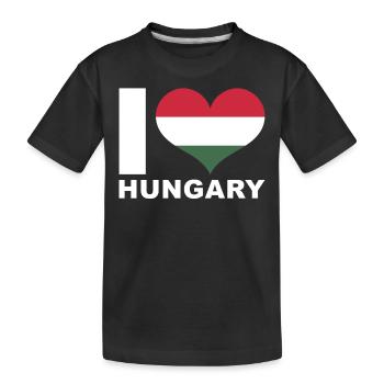 J’aime la Hongrie Heart Flag Hongrie - T-shirt bio Premium Enfant - noir - Devant