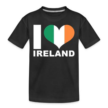 I love Ireland heart flag Ireland - Kids' Premium Organic T-Shirt - black - Front