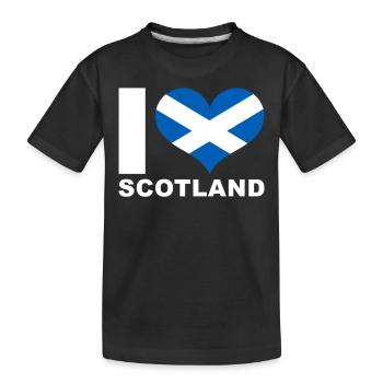 Ich liebe Schottland Herz Flagge Schottland - Kinder Premium Bio T-Shirt - Schwarz - Vorne