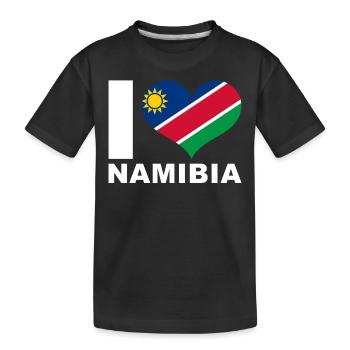 I love Namibia heart flag Namibia - Kids' Premium Organic T-Shirt - black - Front