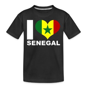 J’adore le drapeau du cœur du Sénégal Sénégal - T-shirt bio Premium Enfant - noir - Devant