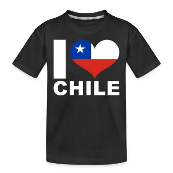 J’aime le drapeau du cœur du Chili Chili - T-shirt bio Premium Enfant - noir - Devant