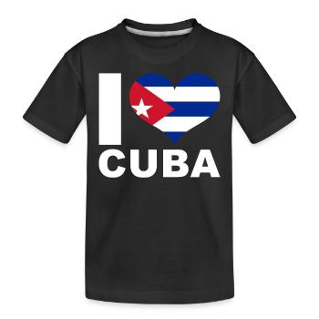 J’aime Cuba drapeau du cœur Cuba - T-shirt bio Premium Enfant - noir - Devant