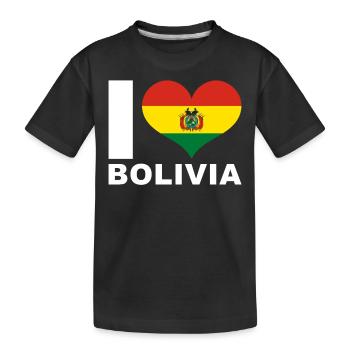 J’aime bolivie drapeau de cœur Bolivie - T-shirt bio Premium Enfant - noir - Devant