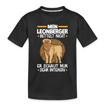 Mein Leonberger bettelt nicht deutscher Wachhund - Kinder Premium Bio T-Shirt - Schwarz - Vorne