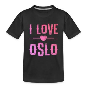 I Love Oslo - Kinder Premium Bio T-Shirt - Schwarz - Vorne