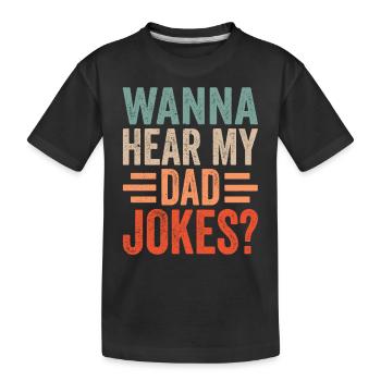 Papa Joke Dad Joke Father Jokes - Kids' Premium Organic T-Shirt - black - Front