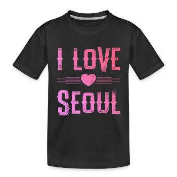 J’aime Séoul - T-shirt bio Premium Enfant - noir - Devant