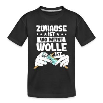 Häkeln - Kinder Premium Bio T-Shirt - Schwarz - Vorne