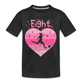 8. Geburtstag Fussball Fussballspielerin Mädchen - Kinder Premium Bio T-Shirt - Schwarz - Vorne