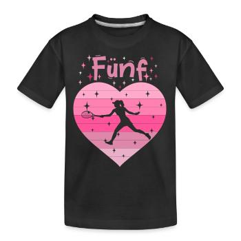 5. Geburtstag Tennis Tennisspielerin Mädchen - Kinder Premium Bio T-Shirt - Schwarz - Vorne