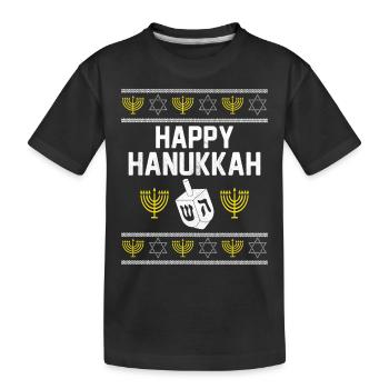 Hanoukka Juif Affreux Noël - Renne Juif - T-shirt bio Premium Enfant - noir - Devant