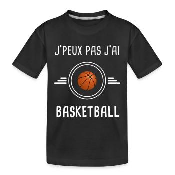 basketball je peux pas j'ai basketball basketteur - T-shirt bio Premium Enfant - noir - Devant
