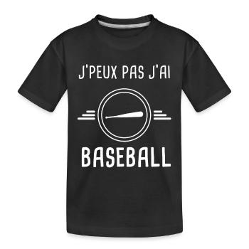 baseball je peux pas j'ai baseball batte batteur - T-shirt bio Premium Enfant - noir - Devant