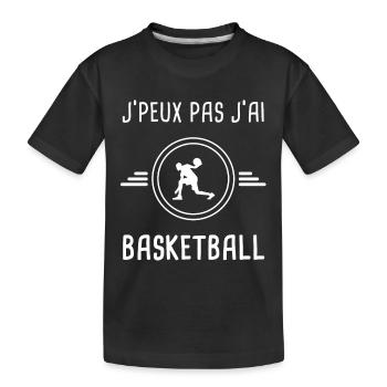 basketball je peux pas j'ai basketball sport - T-shirt bio Premium Enfant - noir - Devant