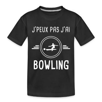 bowling je peux pas j'ai bowling lanceur - T-shirt bio Premium Enfant - noir - Devant