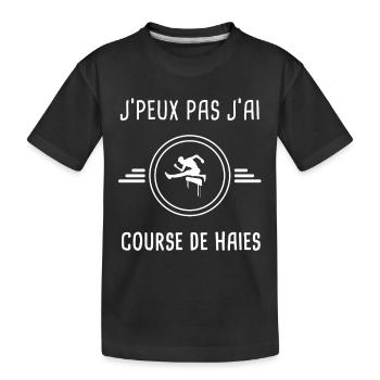 athlétisme je peux pas j'ai course de haies - T-shirt bio Premium Enfant - noir - Devant