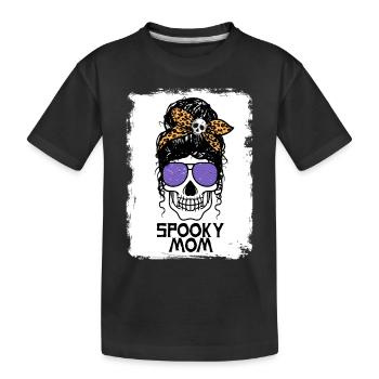 Spooky Mom - Messy Bun - Kids' Premium Organic T-Shirt - black - Front