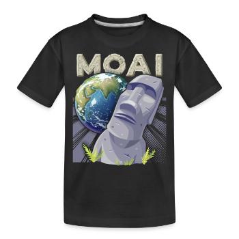 Île de Pâques, Moai, Stone Heads, Rapa-Nui - T-shirt bio Premium Enfant - noir - Devant