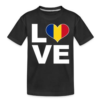 J’aime la Roumanie drapeau du cœur Roumanie - T-shirt bio Premium Enfant - noir - Devant