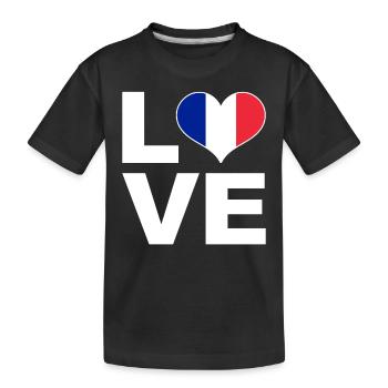 J’aime la France drapeau du cœur France - T-shirt bio Premium Enfant - noir - Devant