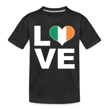 I love Ireland heart flag Ireland - Kids' Premium Organic T-Shirt - black - Front