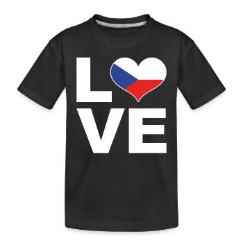 Ich liebe Tschechien Herz Flagge Tschechien - Kinder Premium Bio T-Shirt - Schwarz - Vorne