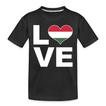 J’aime la Hongrie Heart Flag Hongrie - T-shirt bio Premium Enfant - noir - Devant