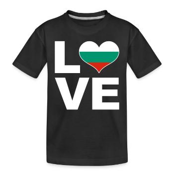 Ich liebe Bulgarien Herz Flagge Bulgarien - Kinder Premium Bio T-Shirt - Schwarz - Vorne