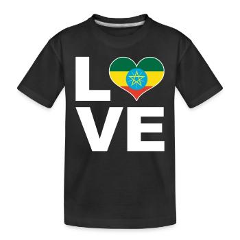 I love Ethiopia heart flag Ethiopia - Kids' Premium Organic T-Shirt - black - Front