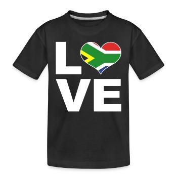 J’aime l’Afrique du Sud drapeau du cœur Afrique du Sud - T-shirt bio Premium Enfant - noir - Devant