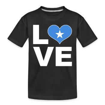 Ich liebe Somalia Herz Flagge Somalia - Kinder Premium Bio T-Shirt - Schwarz - Vorne