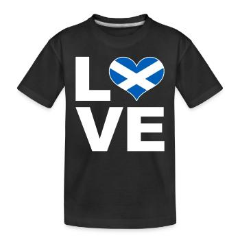Ich liebe Schottland Herz Flagge Schottland - Kinder Premium Bio T-Shirt - Schwarz - Vorne