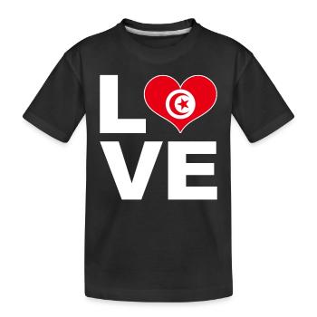 J’aime tunisie drapeau du cœur Tunisie - T-shirt bio Premium Enfant - noir - Devant