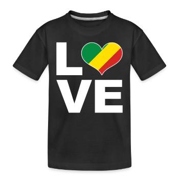 J’aime le drapeau du cœur du Congo Congo - T-shirt bio Premium Enfant - noir - Devant