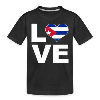 J’aime Cuba drapeau du cœur Cuba - T-shirt bio Premium Enfant - noir - Devant