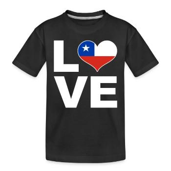 J’aime le drapeau du cœur du Chili Chili - T-shirt bio Premium Enfant - noir - Devant
