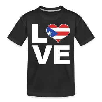 Ich liebe Puerto Rico Herz Flagge Puerto Rico - Kinder Premium Bio T-Shirt - Schwarz - Vorne