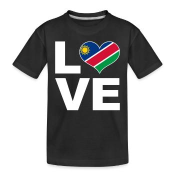 I love Namibia heart flag Namibia - Kids' Premium Organic T-Shirt - black - Front