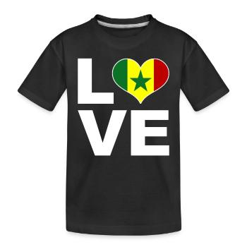 J’adore le drapeau du cœur du Sénégal Sénégal - T-shirt bio Premium Enfant - noir - Devant