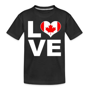 J’aime le drapeau du cœur du Canada - T-shirt bio Premium Enfant - noir - Devant