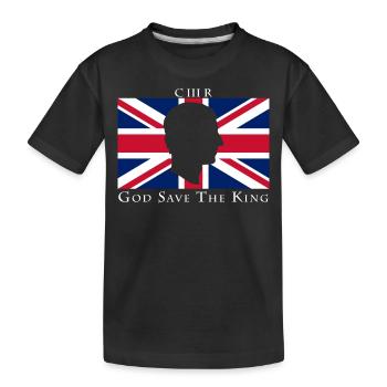 God Save The King Uk Flagge - Kinder Premium Bio T-Shirt - Schwarz - Vorne