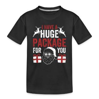 J’ai un énorme paquet pour vous drôle - T-shirt bio Premium Enfant - noir - Devant