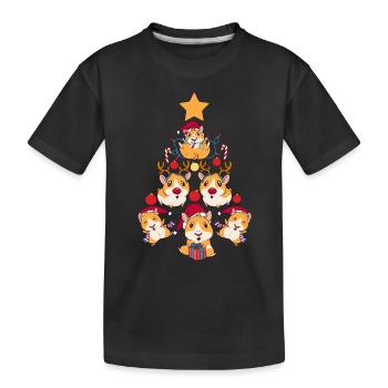 Arbre Cochon d’Inde Amoureux des animaux de Noël - T-shirt bio Premium Enfant - noir - Devant