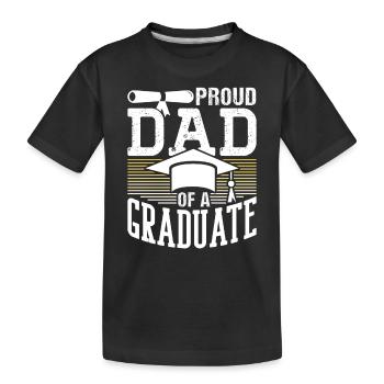 Fier père d’un diplôme d’études supérieures - T-shirt bio Premium Enfant - noir - Devant