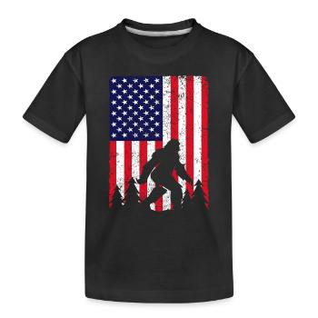 Amérique Usa Flag Bigfoot Mythe - T-shirt bio Premium Enfant - noir - Devant