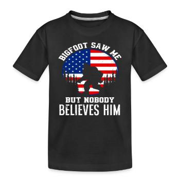 Drôle de Bigfoot USA Drapeau - T-shirt bio Premium Enfant - noir - Devant