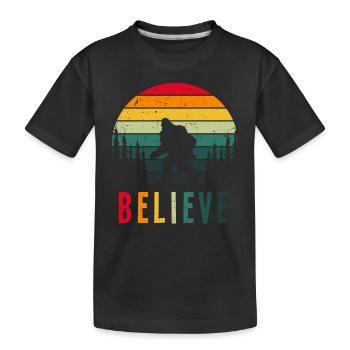 Retro Faith Bigfoot - Kids' Premium Organic T-Shirt - black - Front